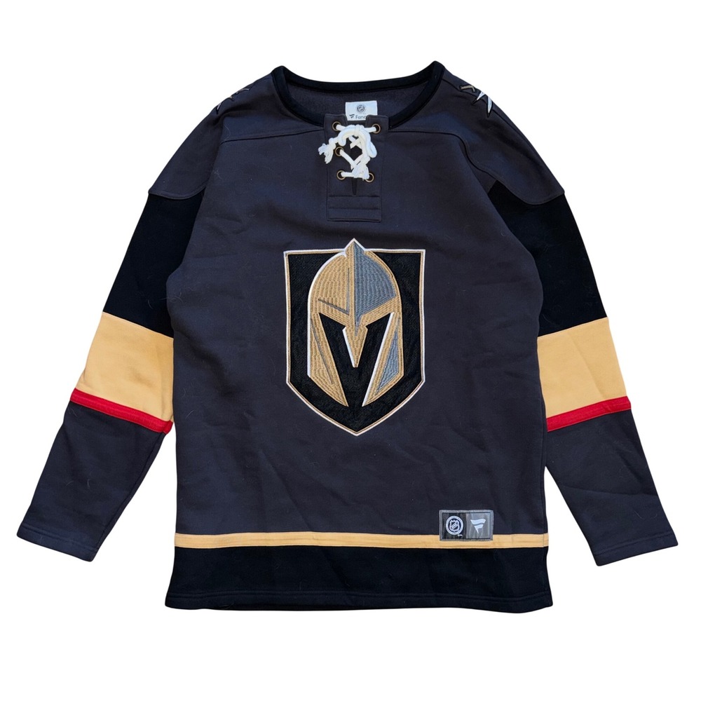 Fanatics Vegas Golden Knights NHL Lace Up Fleece Sweatshirt Mens Medium Grey